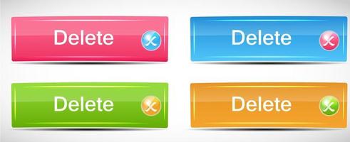 Shiny Rectangle Menu Buttons vector illustration