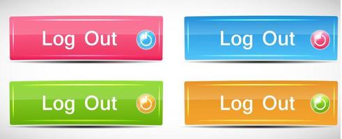Shiny Rectangle Menu Buttons vector illustration