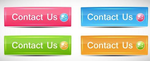 Shiny Rectangle Menu Buttons vector illustration