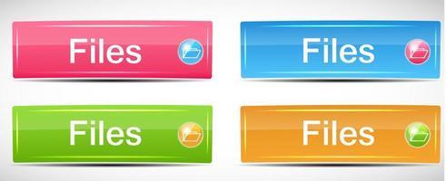 Shiny Rectangle Menu Buttons vector illustration