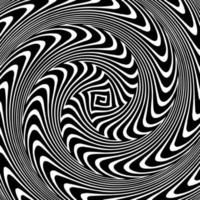 Black and White Hypnotic Background. Vector Illustration.