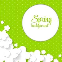 Cute Spring Background with Paper Flowers vector