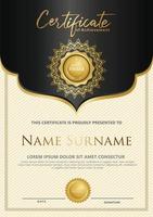 Luxury and elegant certificate template. Vector illustration