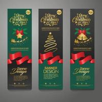 Merry Christmas banner vertical background, vector illustration