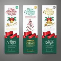 Merry Christmas banner vertical background, vector illustration