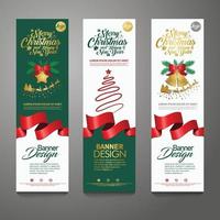 Merry Christmas banner vertical background, vector illustration