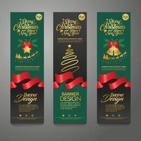 Merry Christmas banner vertical background, vector illustration