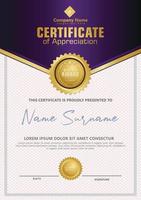 Certificate template with luxury and elegant texture modern pattern, diploma, Vector illustration