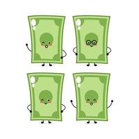 Cute funny money expression character. Vector hand drawn cartoon mascot character illustration icon. Isolated on white background. business character concept