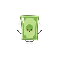 lindo personaje de expresión de dinero divertido. vector dibujado a mano icono de ilustración de personaje de mascota de dibujos animados. aislado sobre fondo blanco. concepto de carácter empresarial