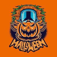 Pumpkins monster vector illustration