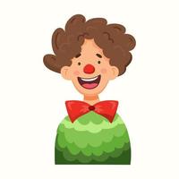 Cute clown smiles. Vector illustration in flat style