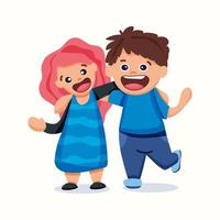 Friends boy and girl. Vector illustration in flat style