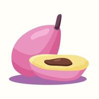 Ripe plum. Vector illustration in flat style