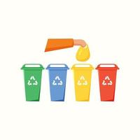 Waste sorting. Vector illustration in flat style