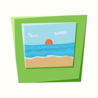 Picture of a sea vacation. Vector illustration in flat style