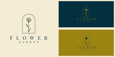 Flower Garden logo illustration template design vector