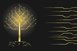 digital tree communication concept for technology background vector