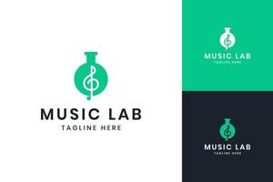 music lab negative space logo design vector