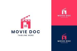 movie document negative space logo design vector