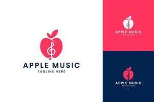 apple music negative space logo design vector