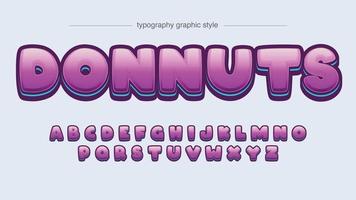 purple 3d rounded cartoon typography vector