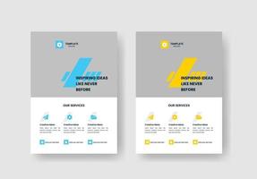 Fondo de diseño de portada de folleto de folleto de folleto de negocio corporativo mínimo, esquema de dos colores, plantilla de vector en tamaño a4