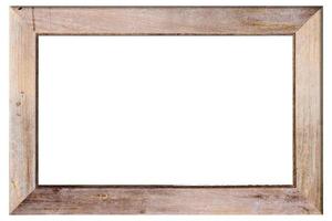 Old wooden frame on white background photo