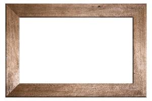 Old wooden frame on white background photo