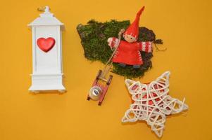 Composition of new year and christmas toys photo