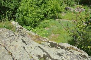 Ancient large stones in the field photo