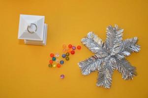 Composition of new year and christmas toys photo