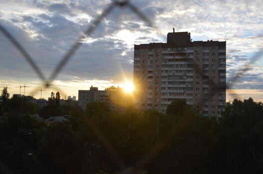 Sunrise through a polarizing filter photo