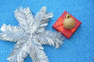 Composition of new year and christmas toys photo