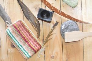 Spa items for sauna and relaxation photo