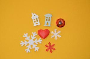 Composition of new year and christmas toys photo