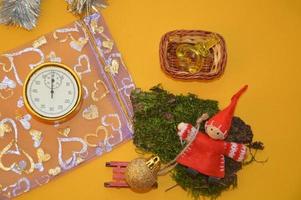 Composition of new year and christmas toys photo