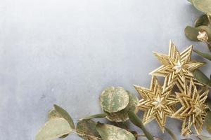 Christmas decor background. Flat lay, top view. photo