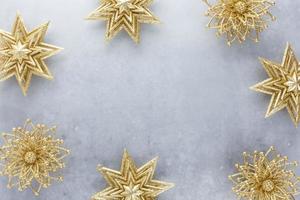 Christmas decor background. Flat lay, top view. photo