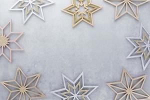 Christmas decor background. Flat lay, top view. photo