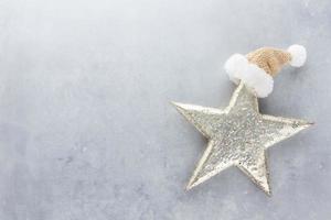 Christmas decor background. Flat lay, top view. photo