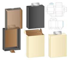 diseño de plantilla troquelada de embalaje de caja. Maqueta 3d vector