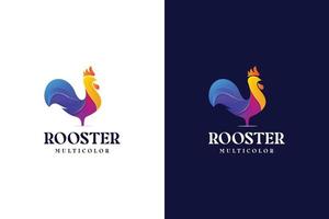 modern gradient rooster logo colorful abstract vector