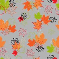 hojas de otoño vector de patrones sin fisuras. Fondo para telas, estampados, embalajes y postales.