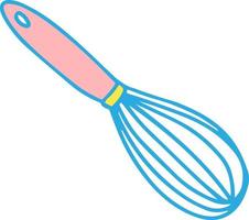 vector whisk for kitchen whipping food preparation. Colored kitchen utensils pink blue yellow