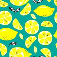 vector seamless pattern lemons and sliced lemons on a pastel background