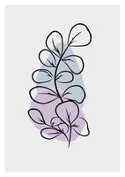 Eucalyptus leaves , modern floral wall art vector