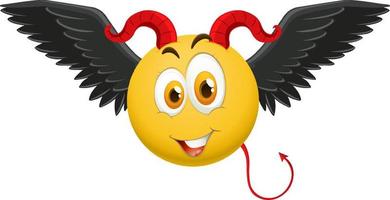 Devil emoticon with facial expression vector