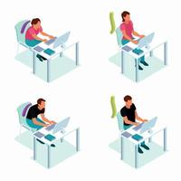 Computer Posture Isometric Concept vector