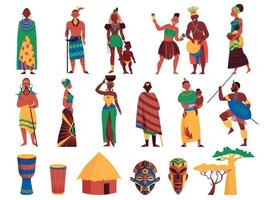 colección de iconos de la cultura africana vector